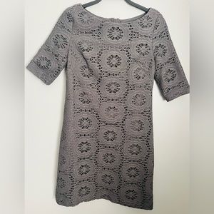 Adrianna Papell Dress Women Size 4 Green Polyester Blend Crocheted Overlay